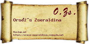 Orsós Zseraldina névjegykártya